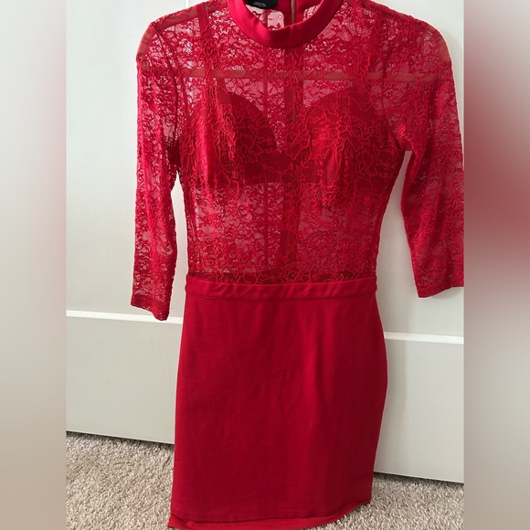 Bebe Red Lace Dress ♥️ - Picture 1 of 4